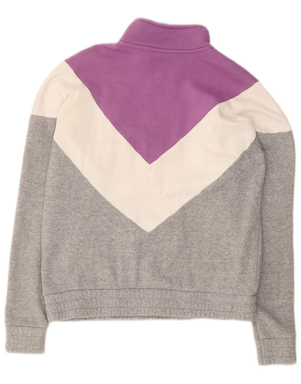 FILA Ženska majica s 1/4 patentnim zatvaračem UK 14 Pamuk srednje sive boje