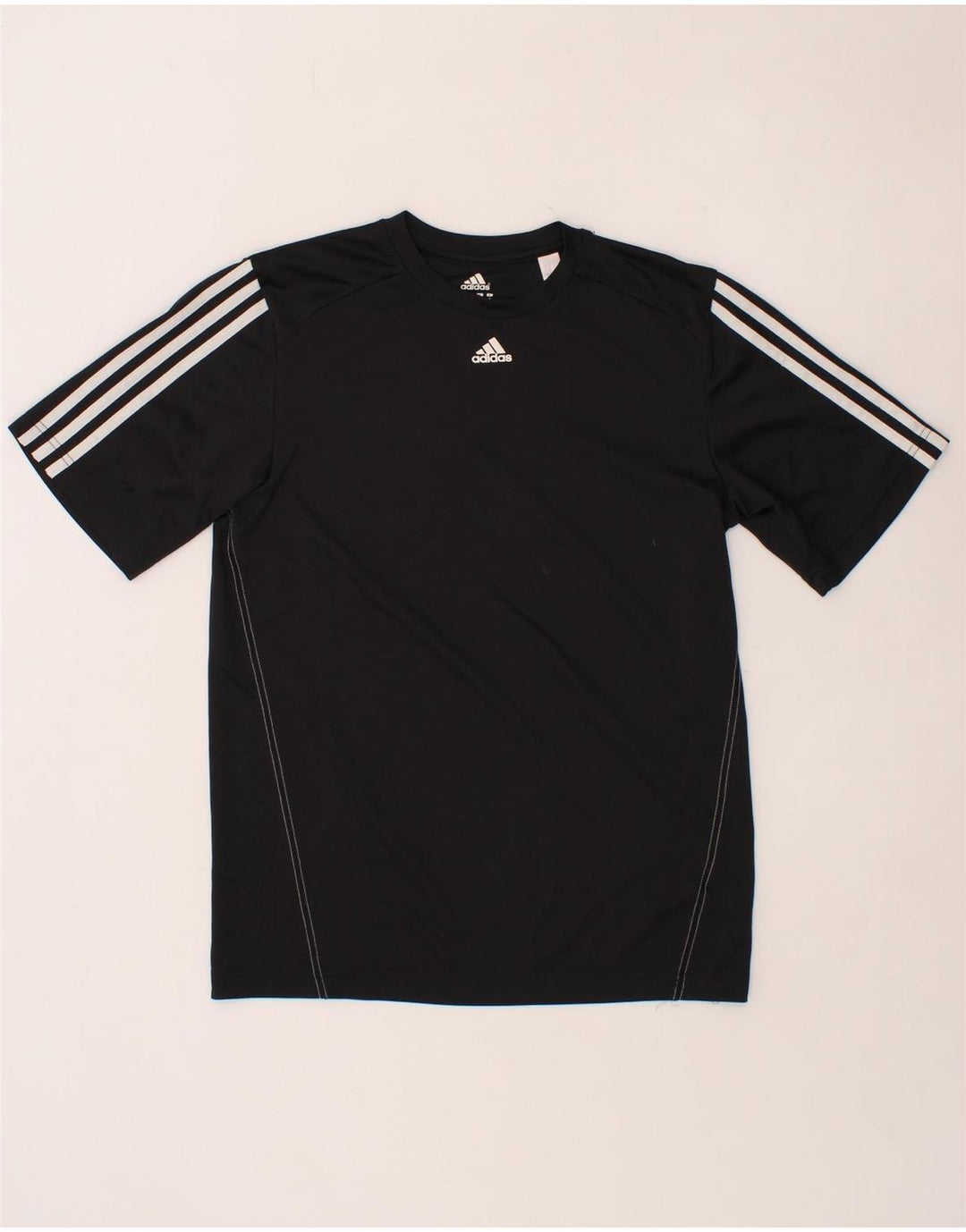 ADIDAS Mens T-Shirt Top Small Black Polyester Vintage Adidas and Second-Hand Adidas from Messina Hembry 