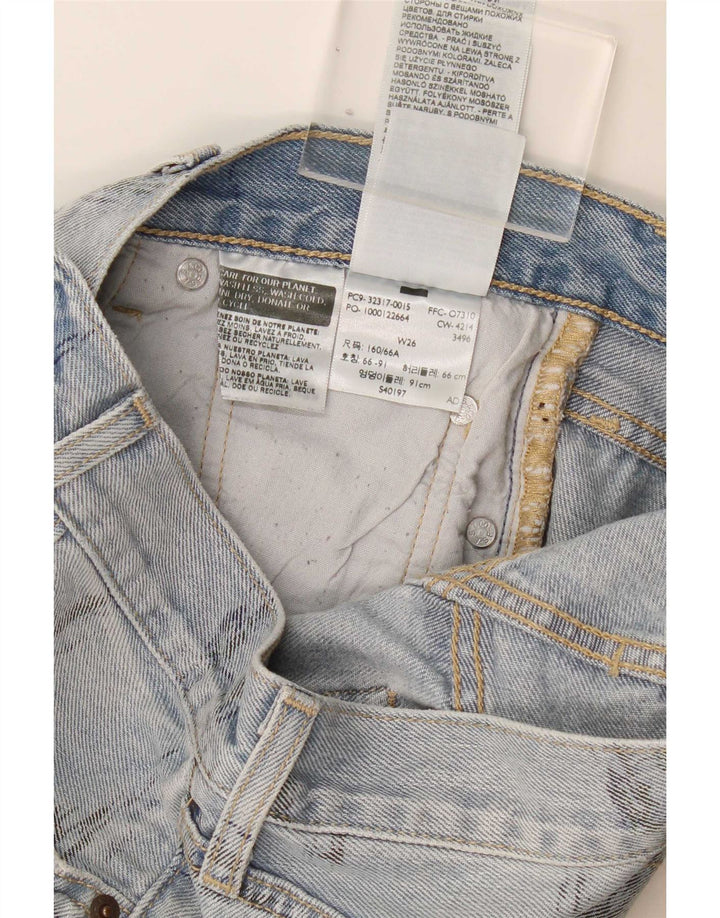 Levi's ženske kratke traper hlače 501 W26 male plave boje pamuka