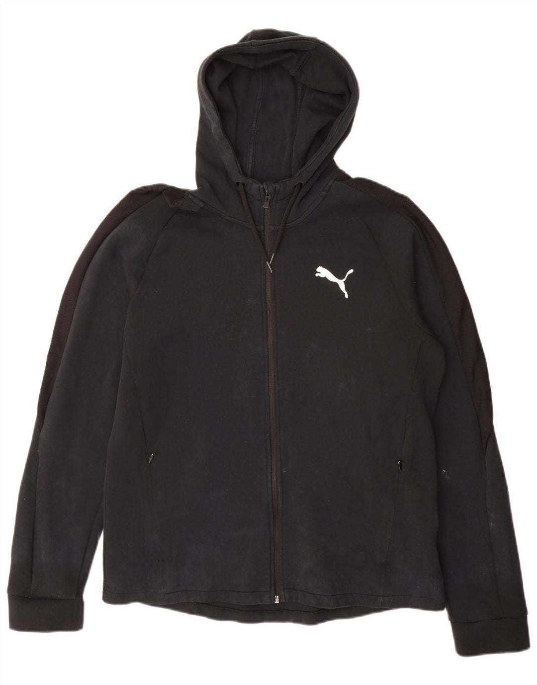 Puma muški pulover s kapuljačom na patentni zatvarač veliki crni pamuk