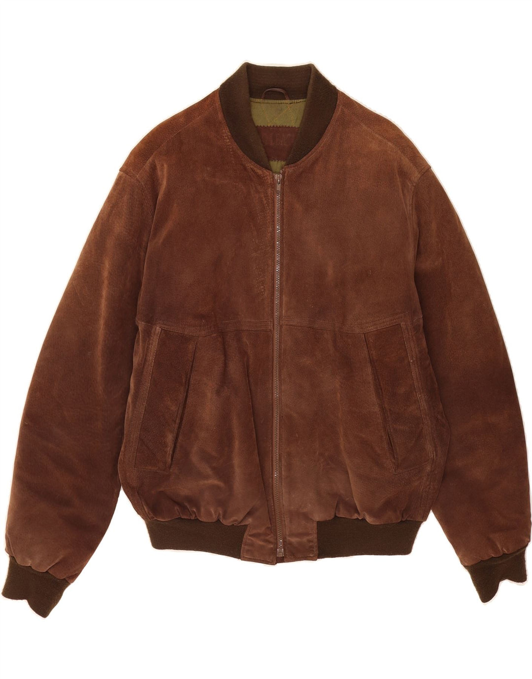 VINTAGE muška bomber jakna od brušene kože UK 40 velika smeđa koža