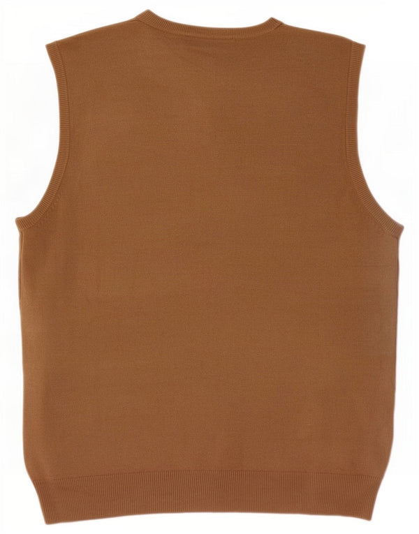 Marks & Spencer Mens Vest Tank Top Medium Beige Acrylic