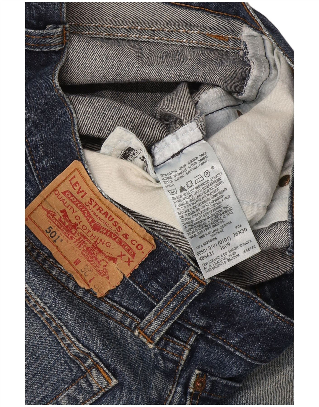 Levi's muške 501 ravne traperice W36 L27 plavi pamuk
