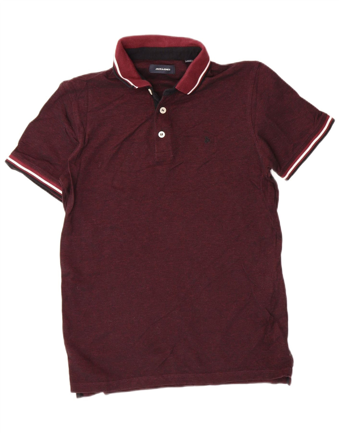 JACK & JONES Muška polo majica Srednji tamnocrveni pamuk