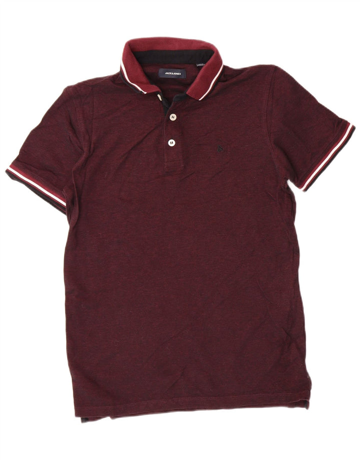 JACK & JONES Muška polo majica Srednji tamnocrveni pamuk