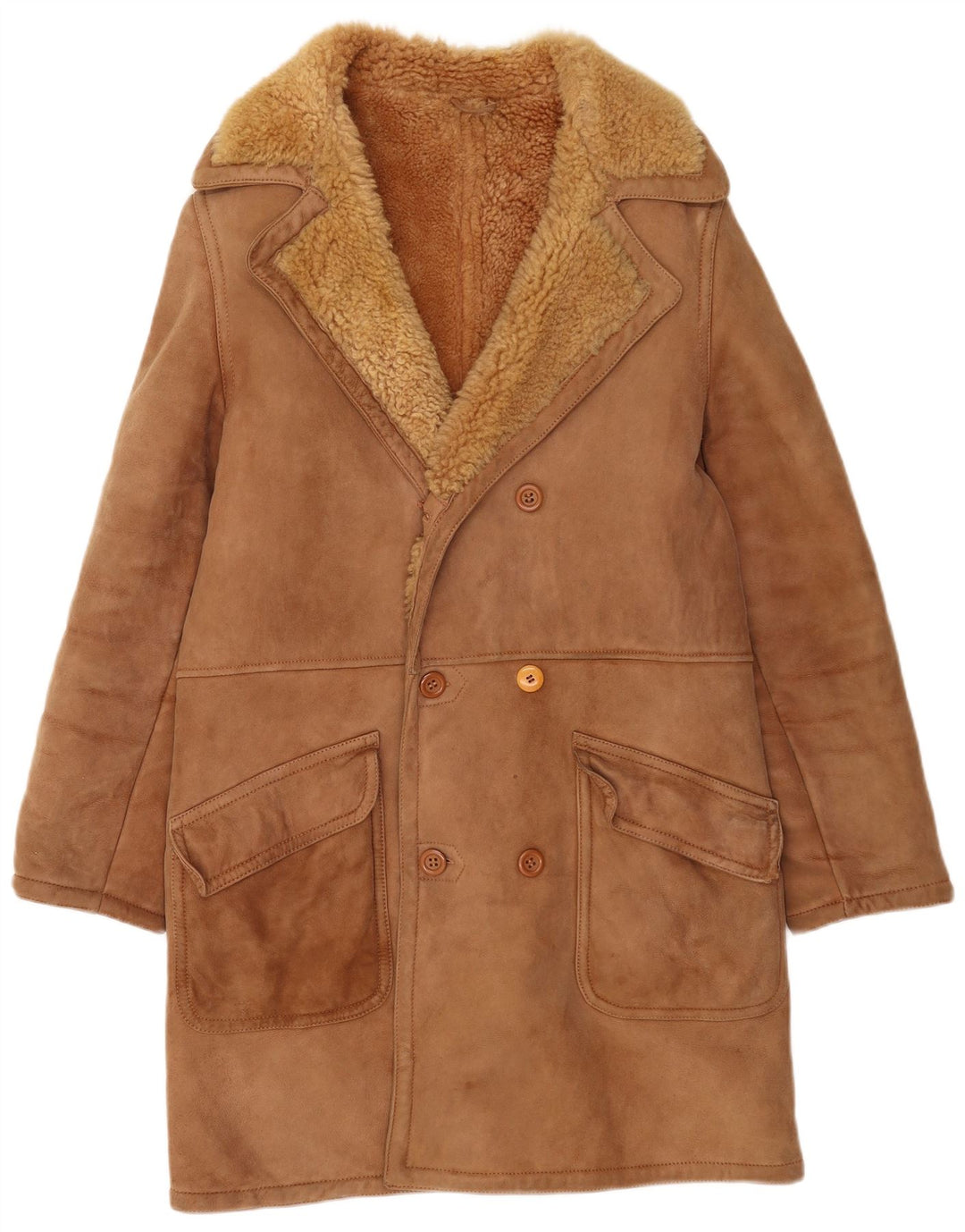Vintage muški kaput od šiljatog šiljastog kopča s dvostrukim kopčanjem UK 36 Small Brown