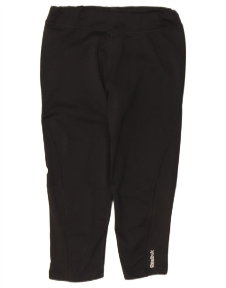 Reebok ženske kapri tajice UK 8/10 male crne poliesterske