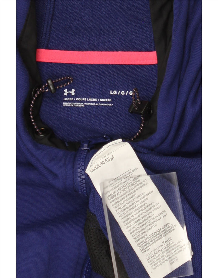 UNDER ARMOUR Muški pulover s kapuljačom na patentni zatvarač Veliki ljubičasti pamuk