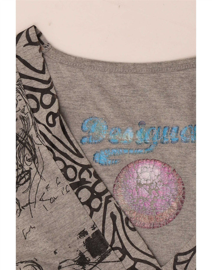 Ženska grafička haljina A-kroja Desigual UK 12 srednje siva