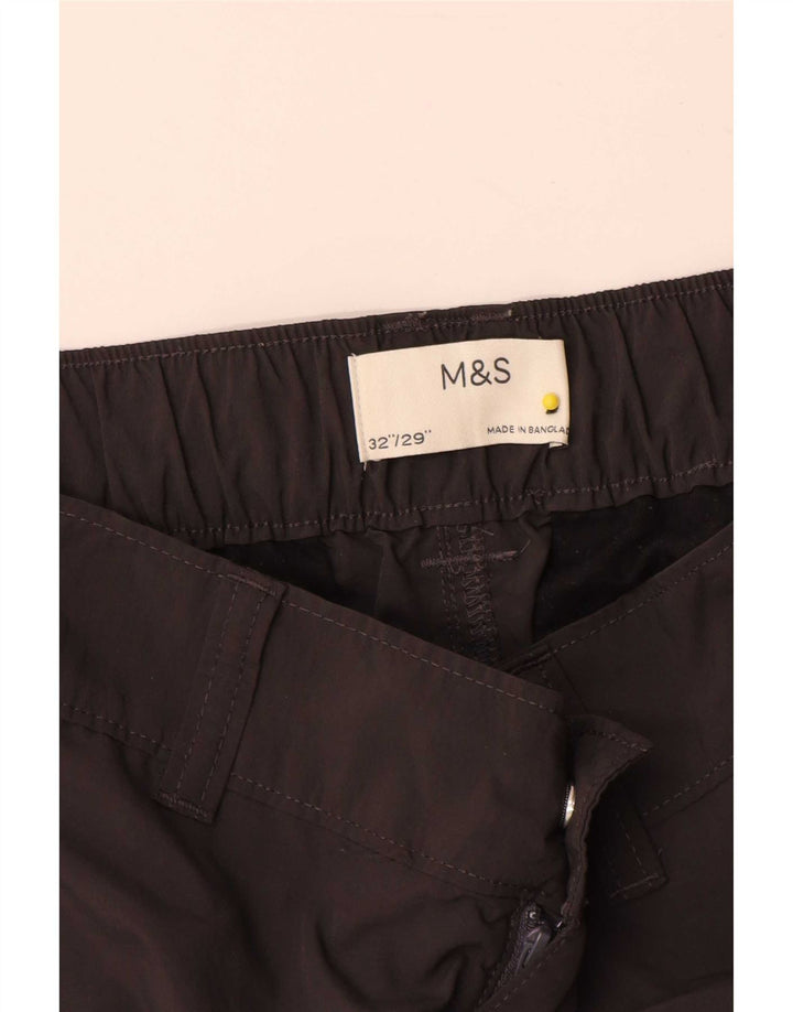 Marks & Spencer muške ravne kargo hlače W32 L29 sivi poliamid