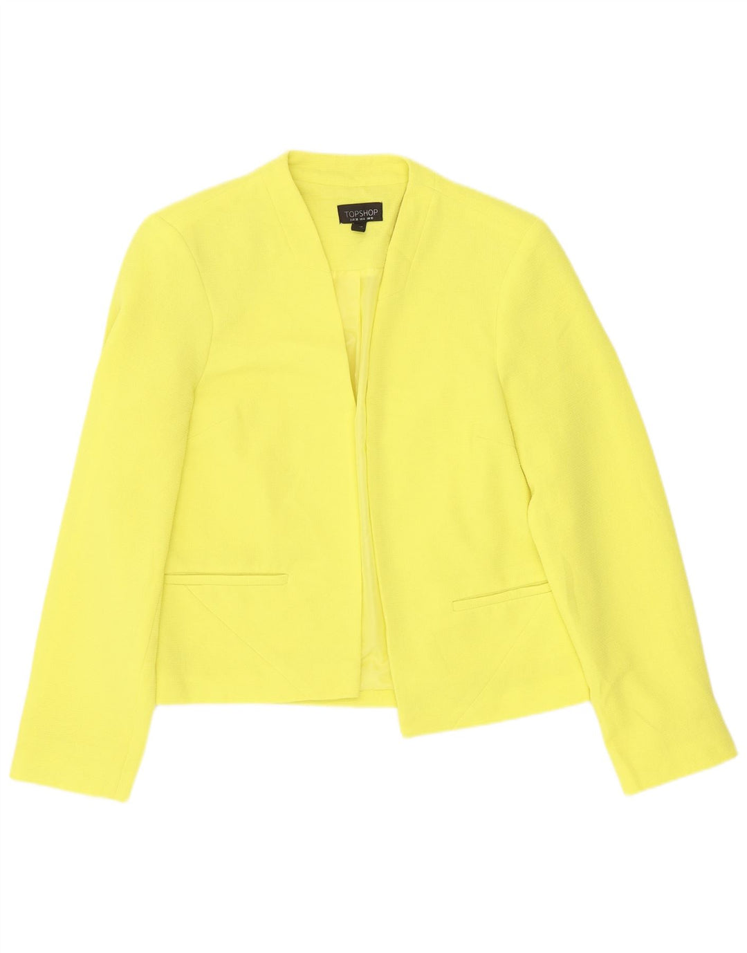 Topshop Ženska otvorena jakna jakna UK 10 Mali žuti poliester