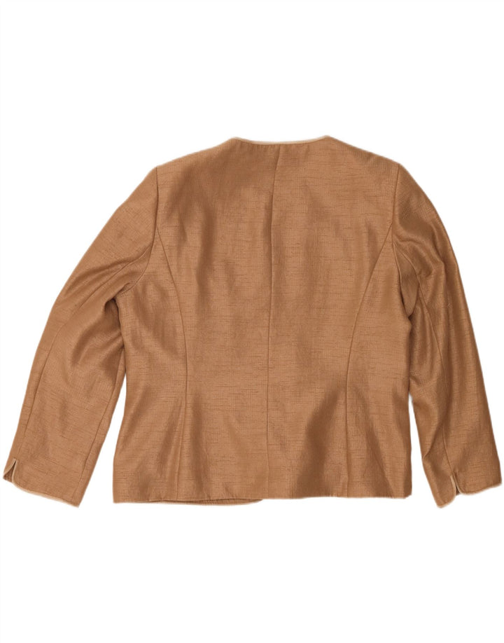 Jacques Vert Ženska jakna sako s 1 gumbom UK 22 3XL Bež poliester