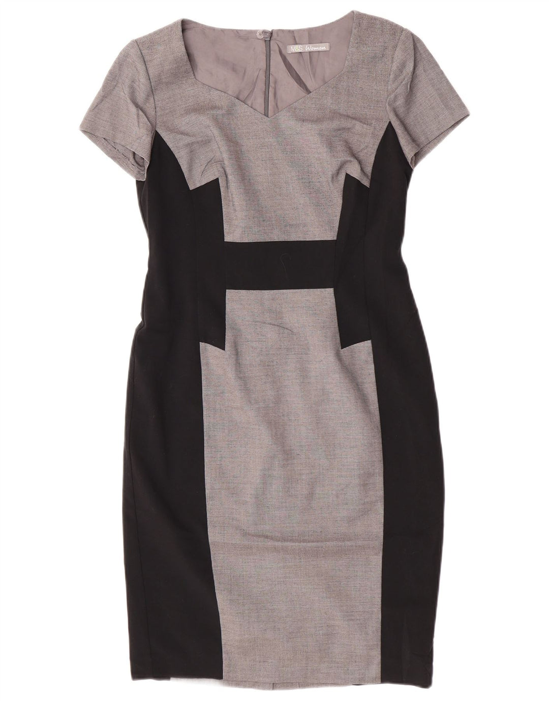 Marks & Spencer ženska plašt haljina UK 10 Small Gray Colourblock Poliester