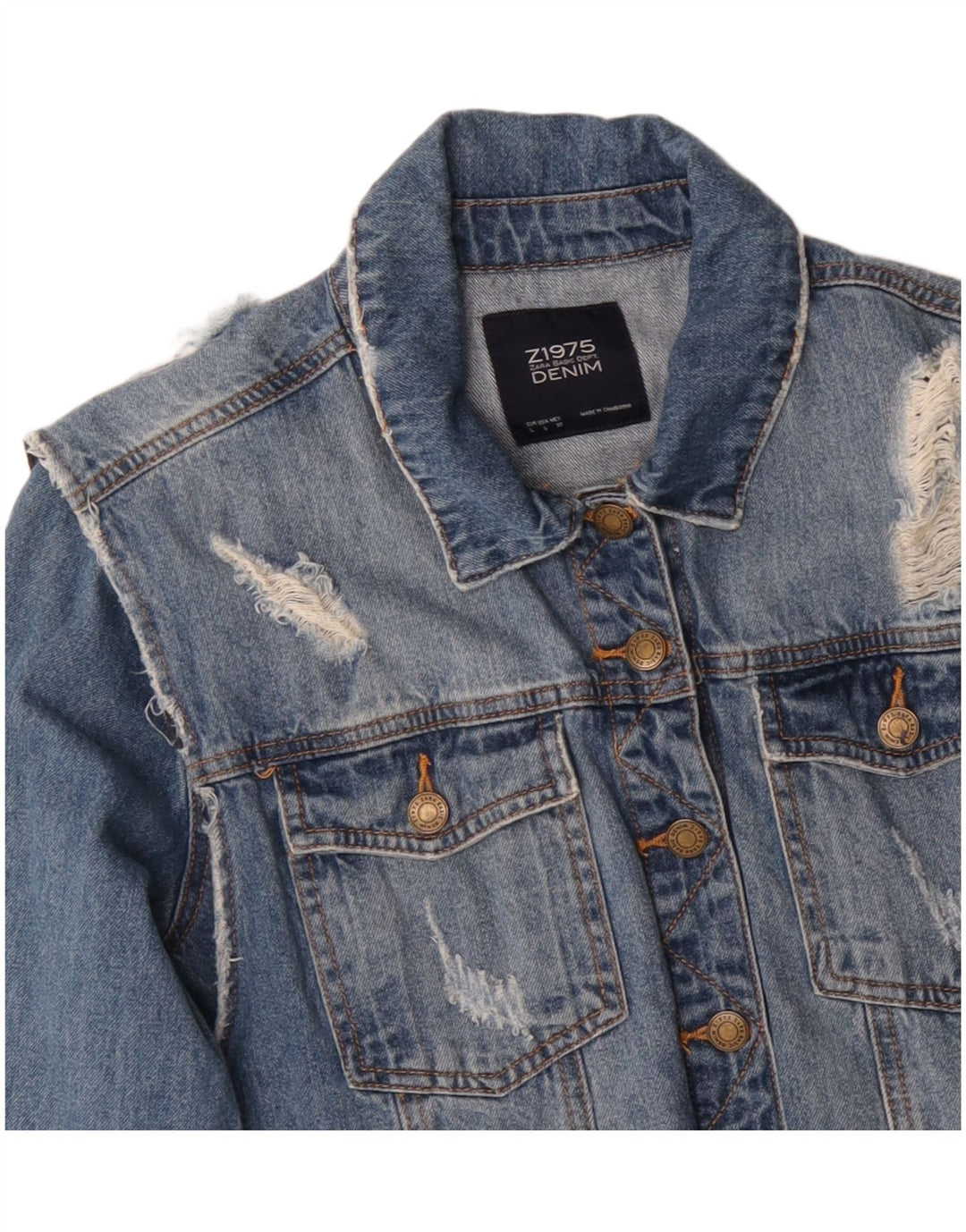 ZARA ženska jakna od trapera u UK 16 Large Blue Cotton