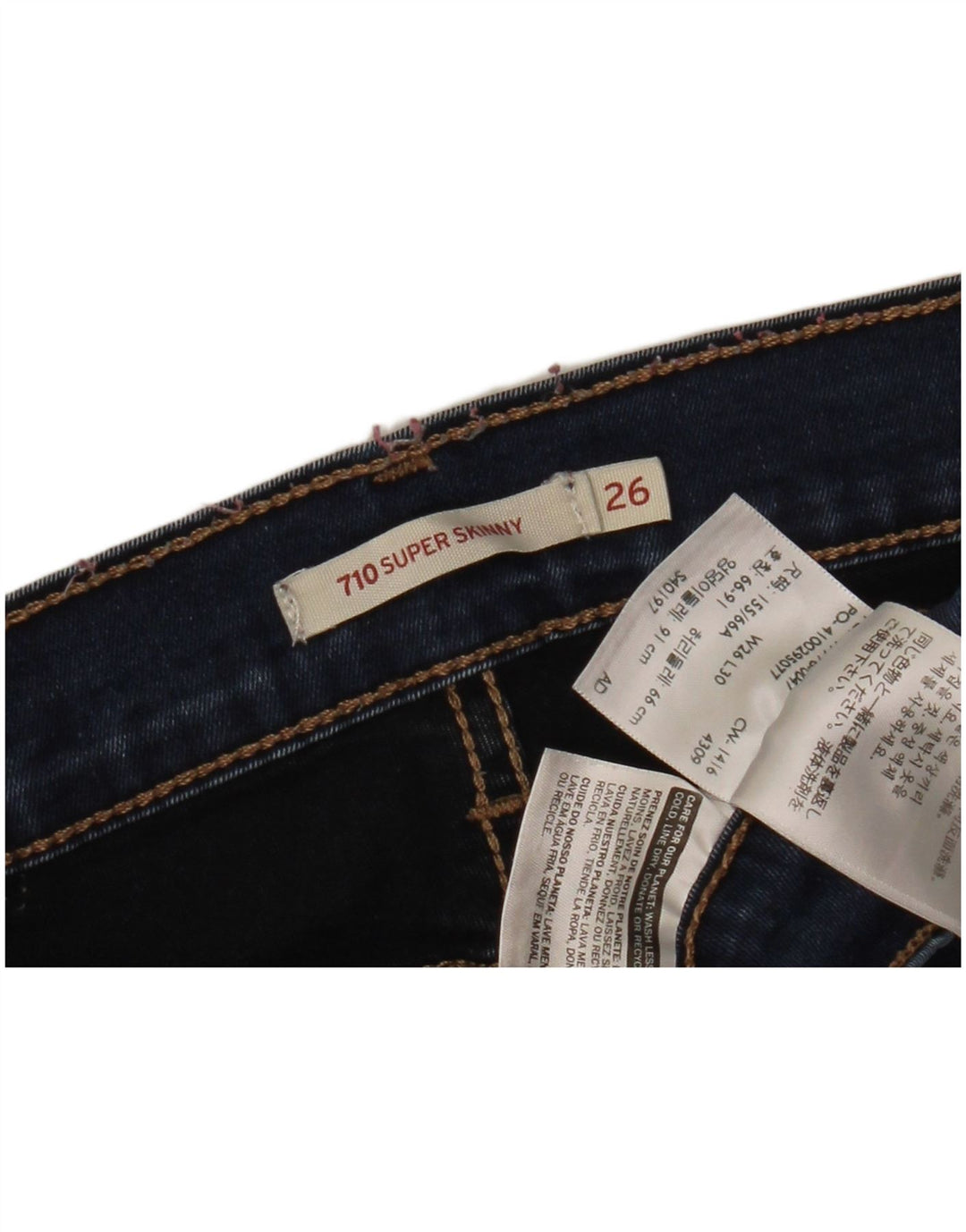 LEVI'S ženske 710 super uske traperice W26 L30 tamnoplavi poliester