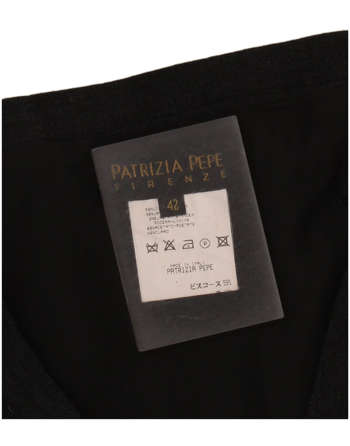 Ženska mini suknja Patrizia Pepe IT 42 srednje veličine W28 crna viskoza