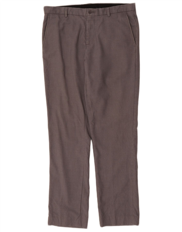 Calvin Klein muške ravne chino hlače W33 L32 sivi poliester