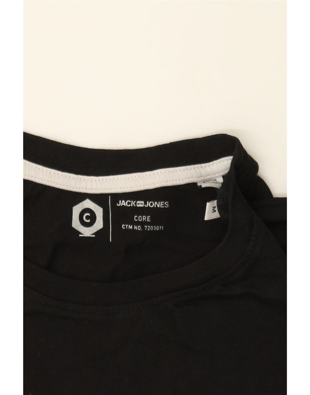 JACK & JONES Mens Core Graphic T-Shirt Top Medium Black Cotton Vintage Jack & Jones and Second-Hand Jack & Jones from Messina Hembry 