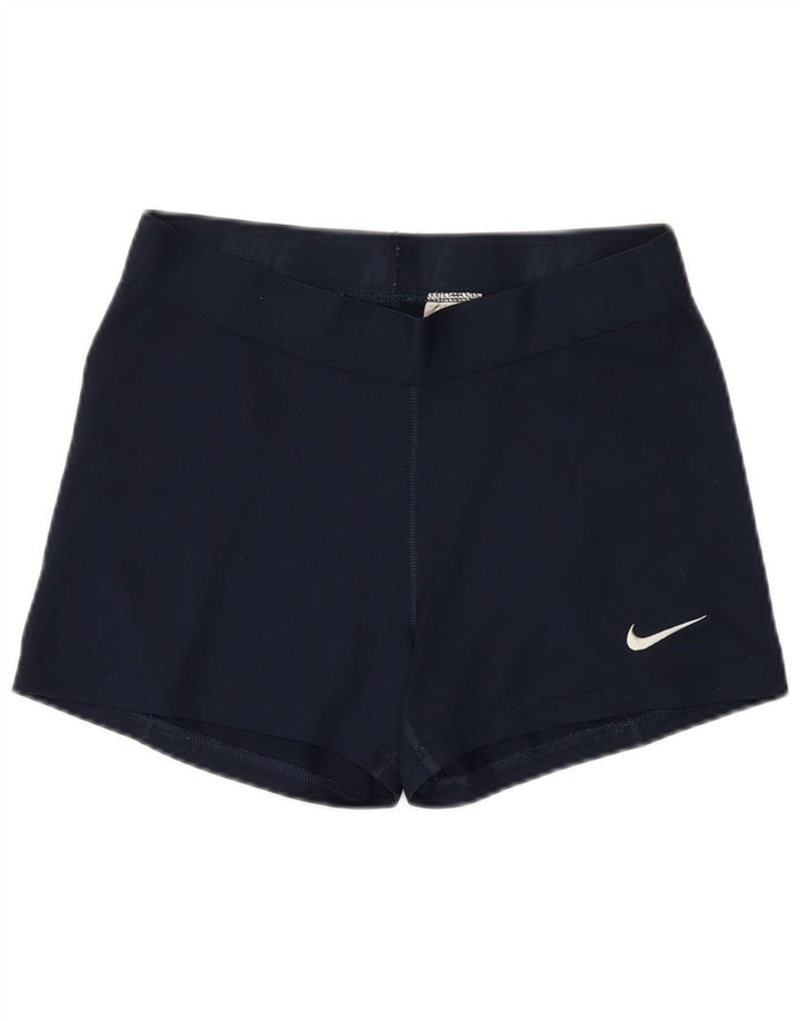 NIKE Ženske Dri Fit Sportske Kratke Hlače UK 14 Veliki tamnoplavi poliester