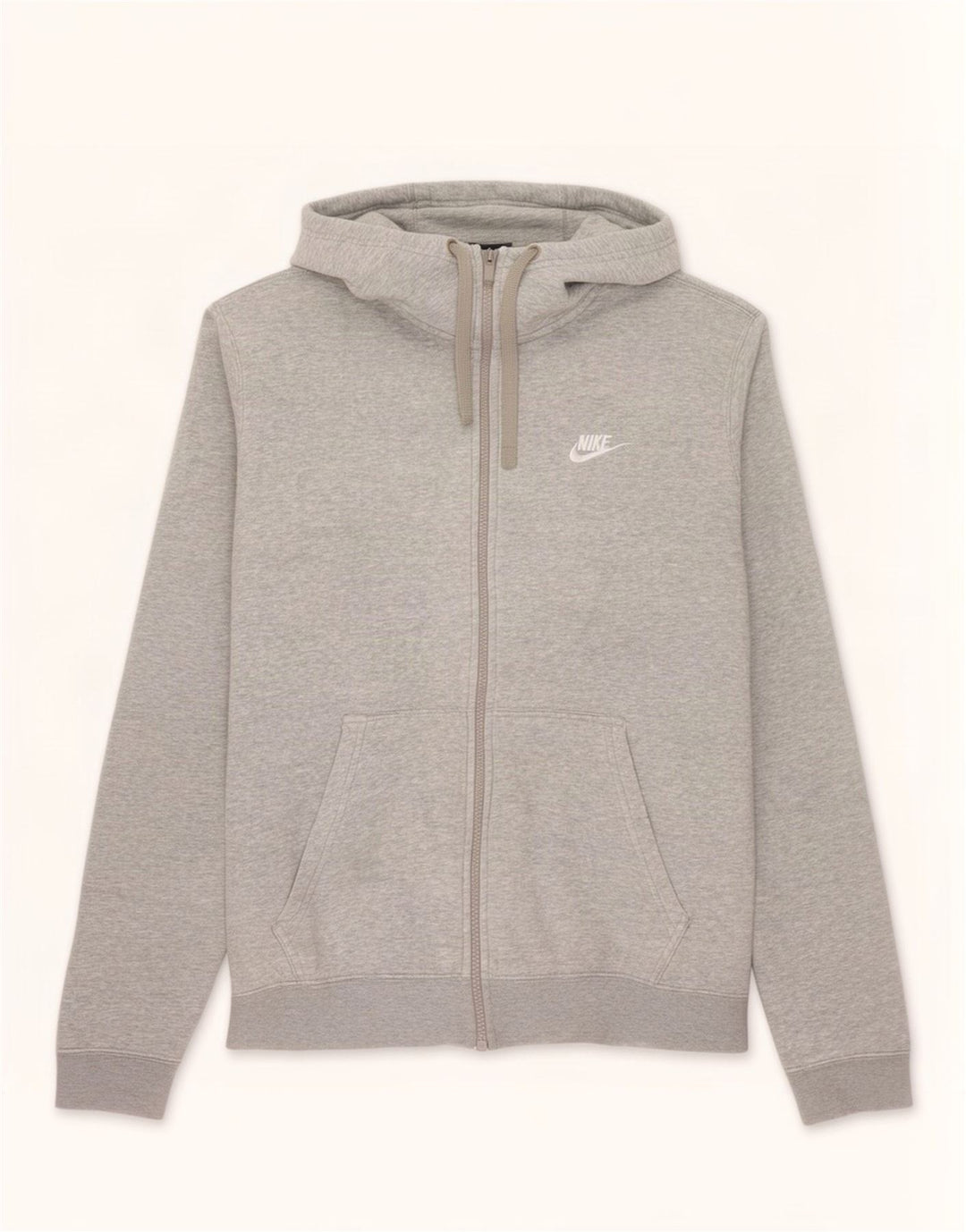 Nike muški pulover s kapuljačom na patentni zatvarač srednje sivi pamuk
