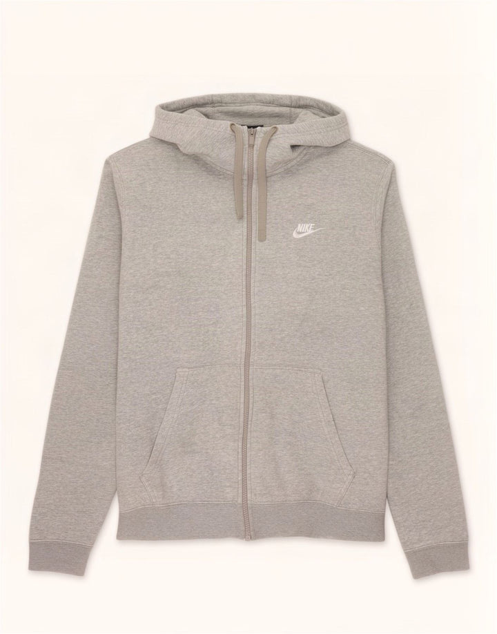 Nike muški pulover s kapuljačom na patentni zatvarač srednje sivi pamuk