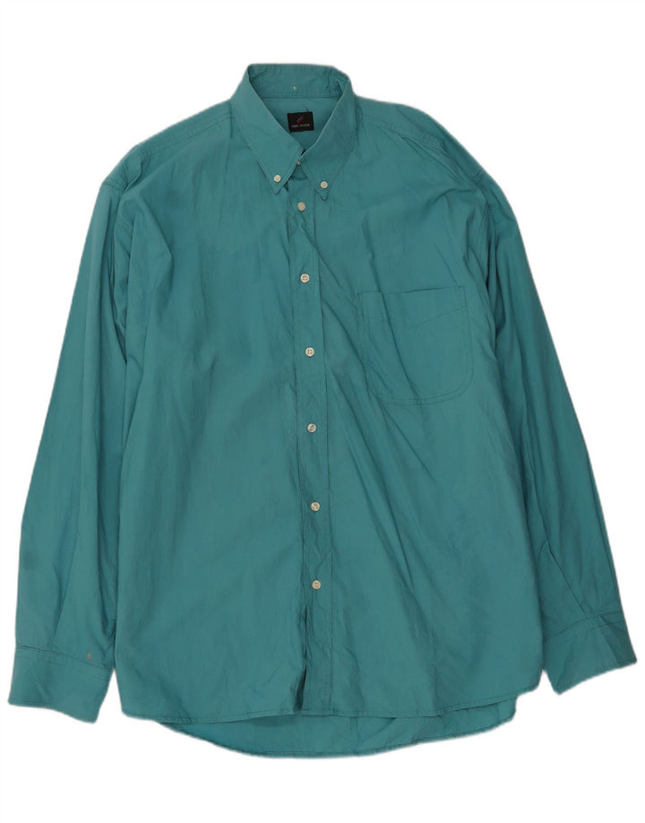 DANIEL HECHTER Mens Shirt IT 54 XL Green Cotton
