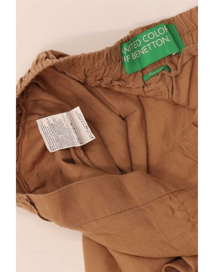 Benetton ženske kratke ležerne kratke hlače srednje veličine W32 bež lan