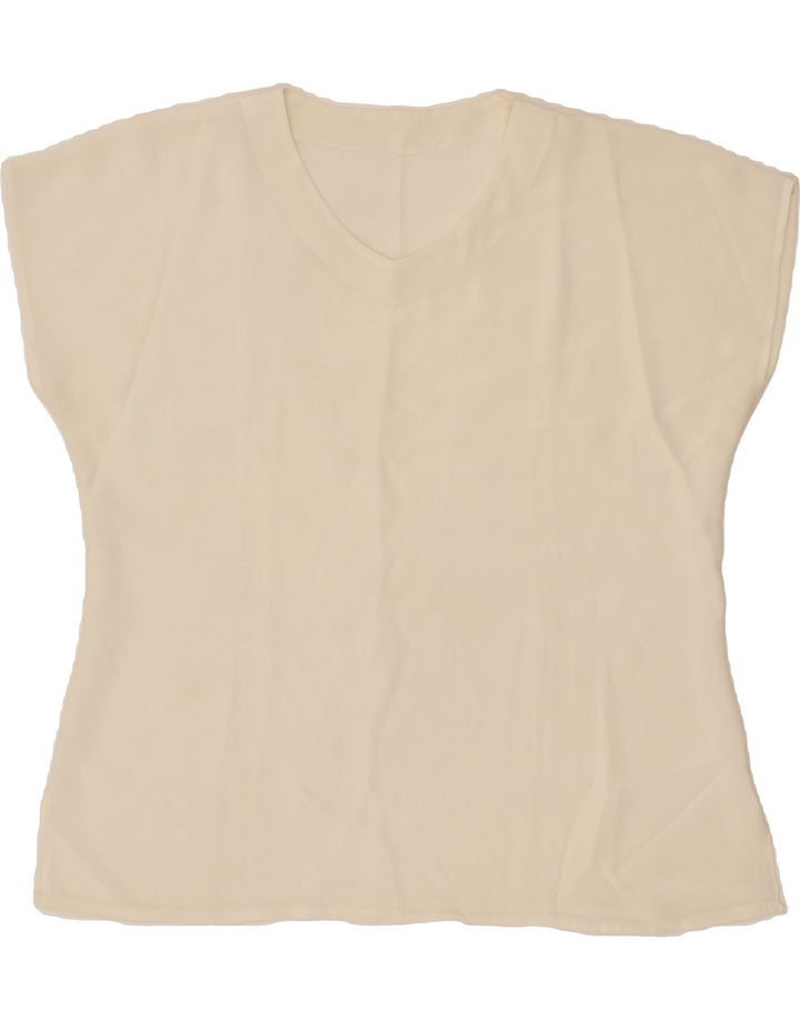 VINTAGE Womens Blouse Top UK 20 2XL Off White Vintage Vintage and Second-Hand Vintage from Messina Hembry 