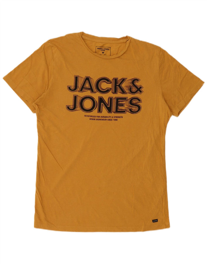 Jack & Jones muška grafička majica kratkih rukava Srednje žuti pamuk