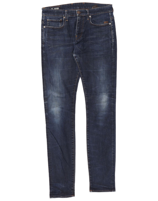 G-Star Mens Revend Skinny Jeans W34 L36 Blue Cotton