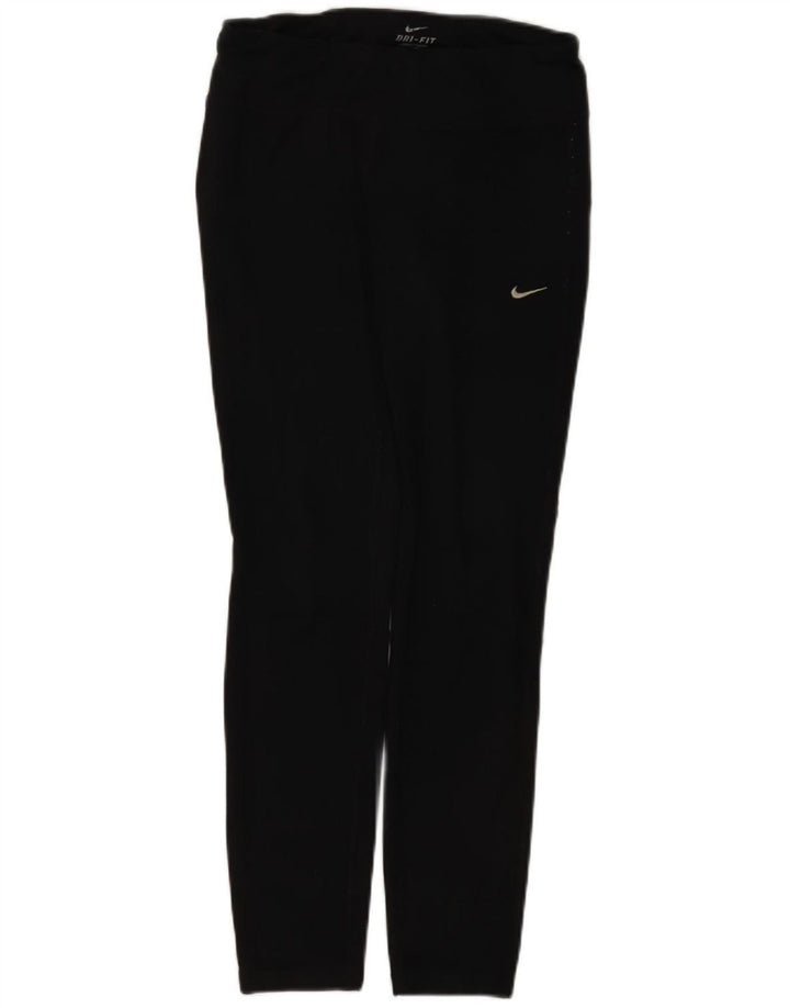 Nike Ženske Dri Fit Leggings UK 12 Srednje crni poliester