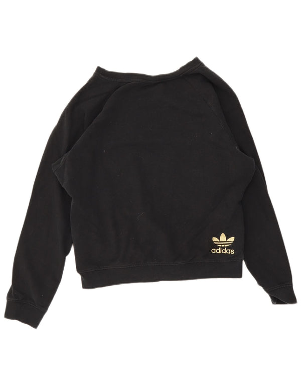 Adidas ženski džemper s grafičkim motivima UK 14 srednje crni pamuk