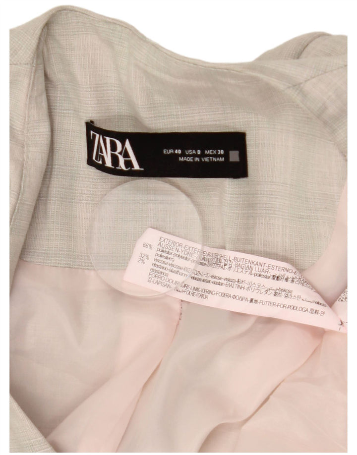 ZARA ženski sako s 1 gumbom EU 40 srednje sivi karirani poliester