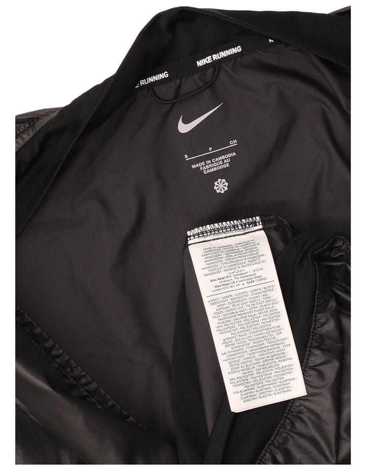 Nike ženska kišna jakna za trčanje s grafičkim motivima UK 10 Small Black Colourblock