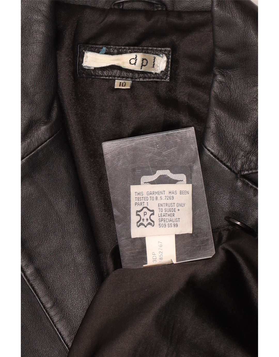 DPL ženski kožni kaput UK 10 mali crni kožni