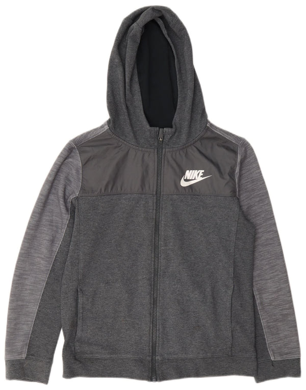 Nike pulover s kapuljačom s patentnim zatvaračem za dječake 12-13 godina veliki sivi pamuk