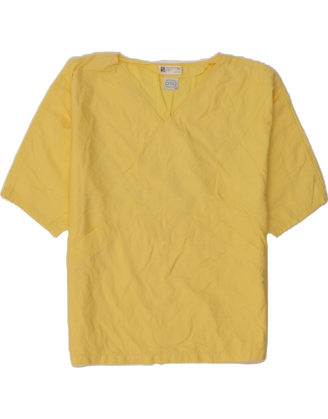 VINTAGE Womens Blouse Top EU 42 Large Yellow Vintage Vintage and Second-Hand Vintage from Messina Hembry 
