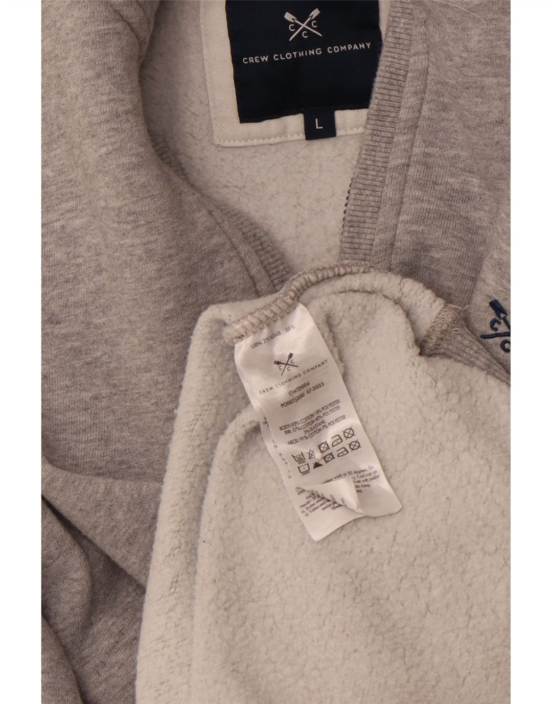 CREW ODJEĆA Muška majica s izrezom s patentnim zatvaračem Veliki sivi pamuk