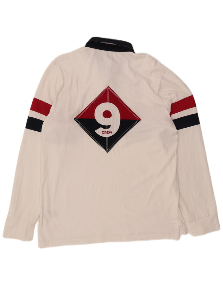 CREW ODJEĆA Muška grafička ragbi polo majica velika bijela boja