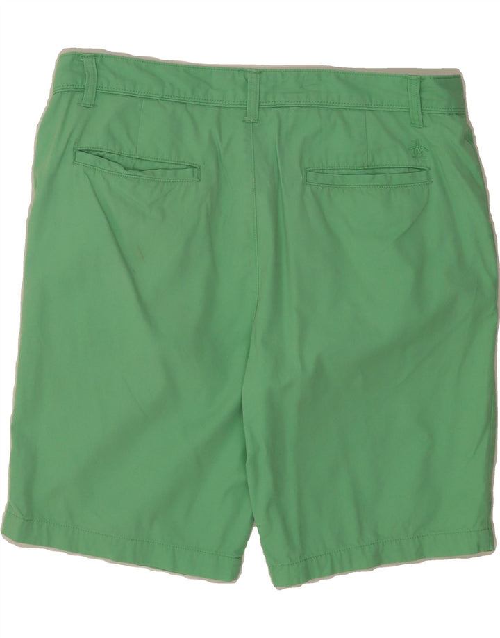 PENGUIN Womens Chino Shorts W34 Large  Green Cotton Vintage Penguin and Second-Hand Penguin from Messina Hembry 