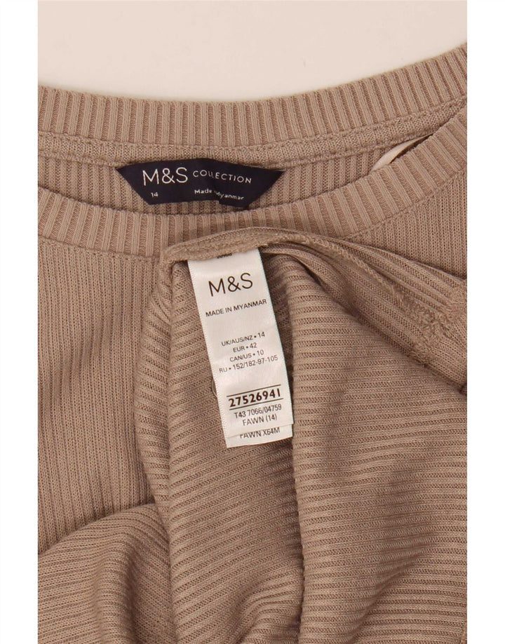 Marks & Spencer ženska majica dugih rukava UK 14 srednje bež poliester