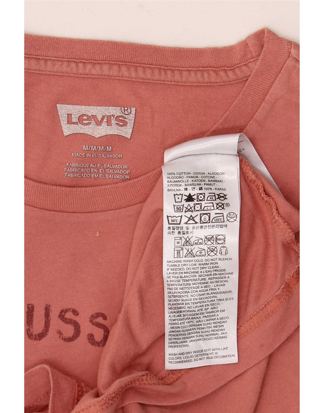 Levi's muška majica kratkih rukava srednje veličine, ružičasti pamuk