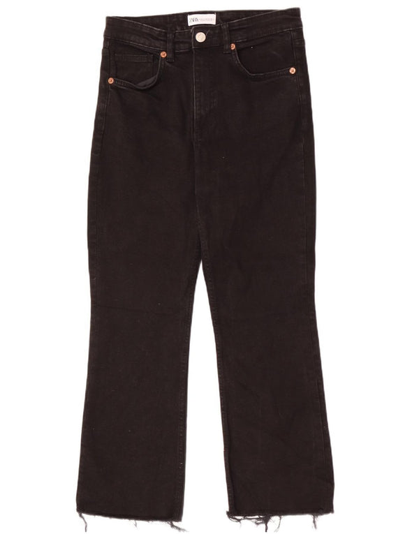 Zara ženske ravne traperice EU 40 srednje W30 L26 crni pamuk