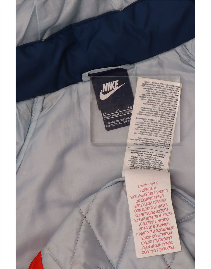Prošivena jakna s kapuljačom Nike za dječake 13-14 godina XL narančasta poliesterska boja