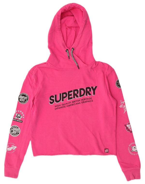 Superdry ženska majica s kapuljačom s kapuljačom s grafičkim motivima UK 6 XS, ružičasti pamuk