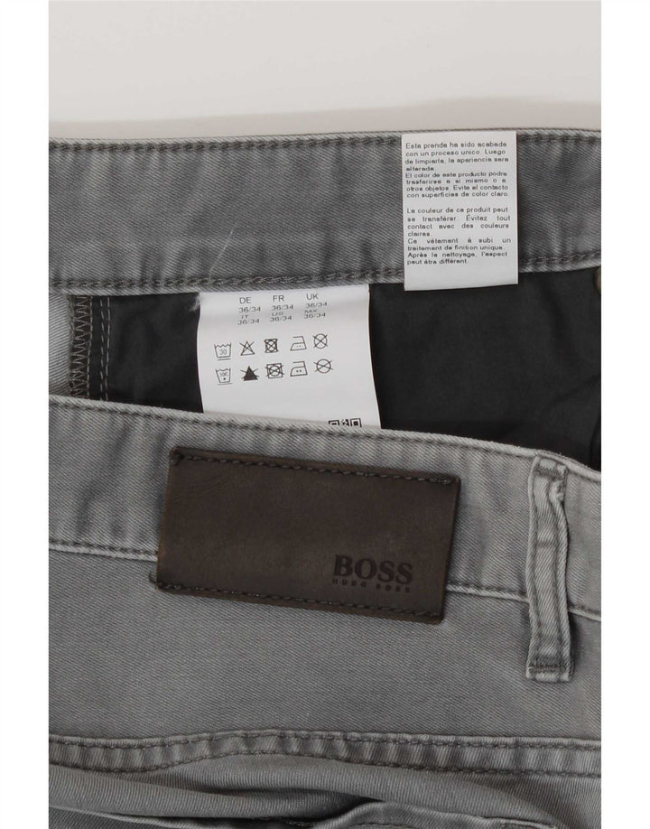 Hugo Boss muške ravne traperice W36 L34 sivi pamuk