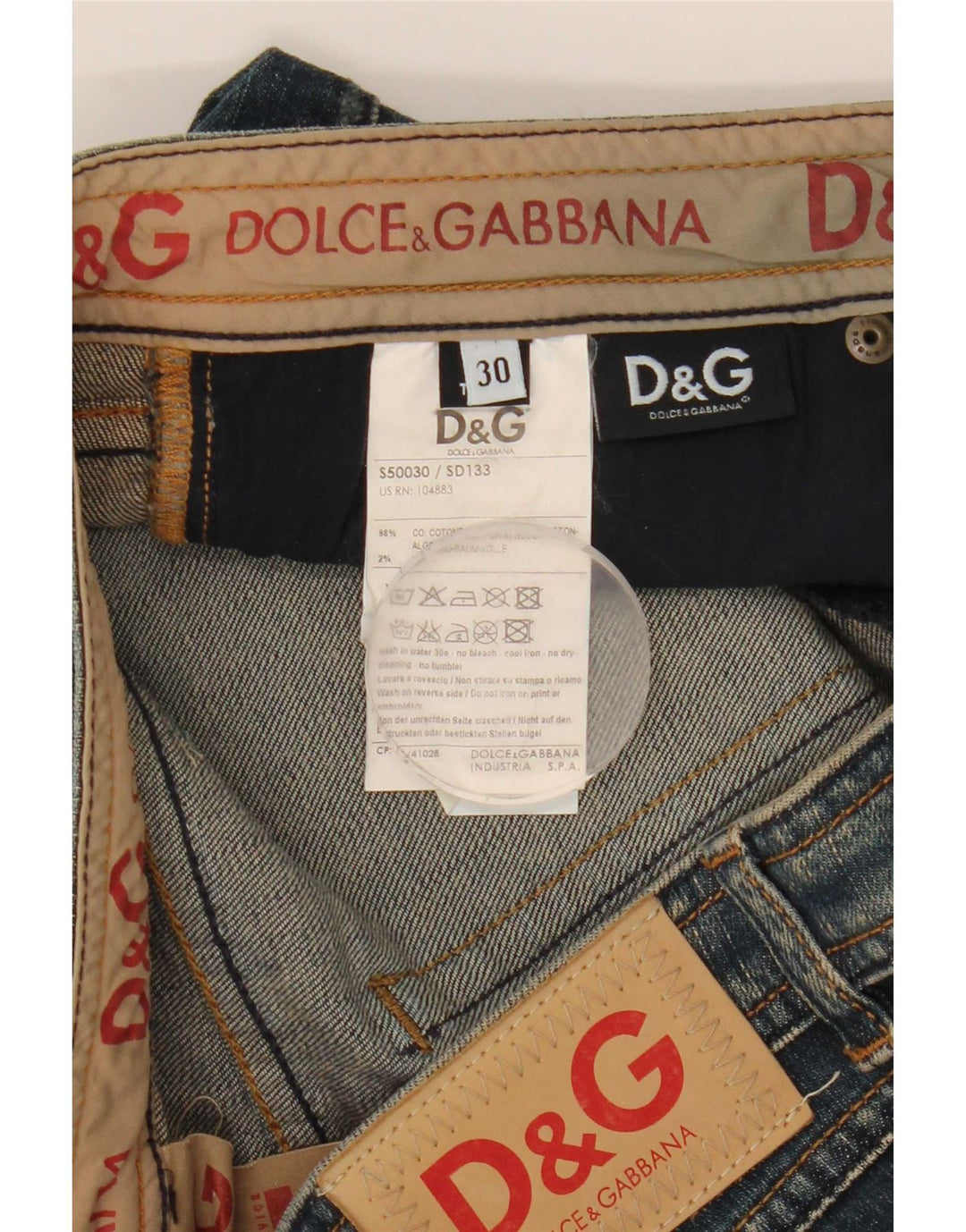 Ženske traperice Dolce & Gabbana Bootcut W30 L30 Plavi pamuk