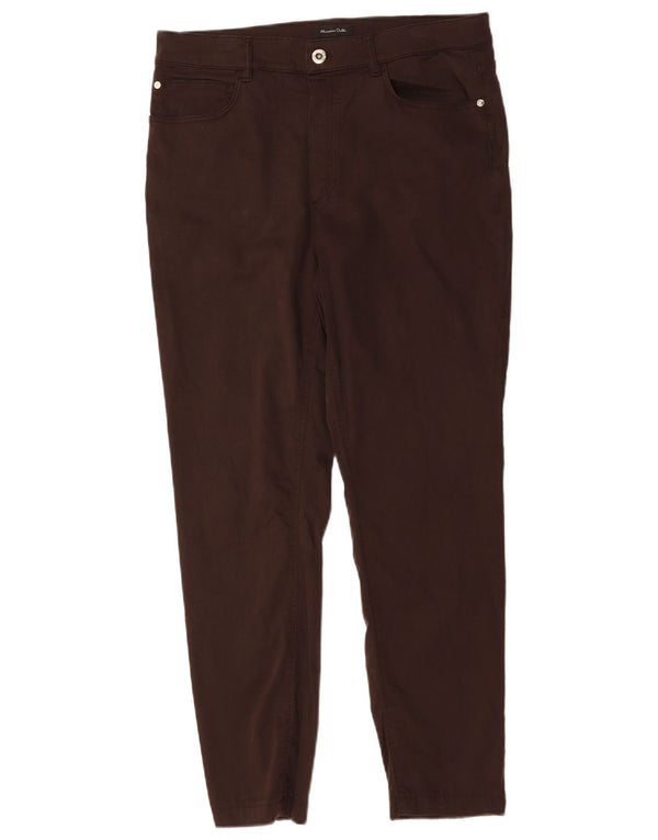 Ženske uske ležerne hlače Massimo Dutti EU 44 XL W34 L27 Smeđi pamuk