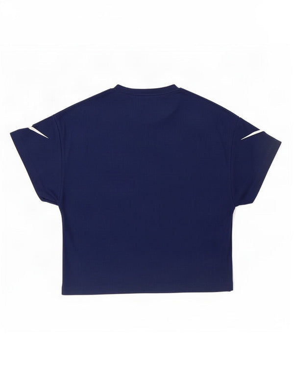 Nike Girls Crop Graphic T-Shirt Top 12-13 Years Large Tavy Blue Poliester