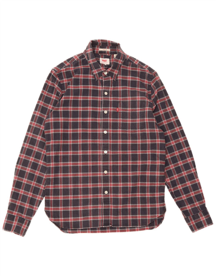 Levi's muška košulja mala tamnoplava karirana pamuk